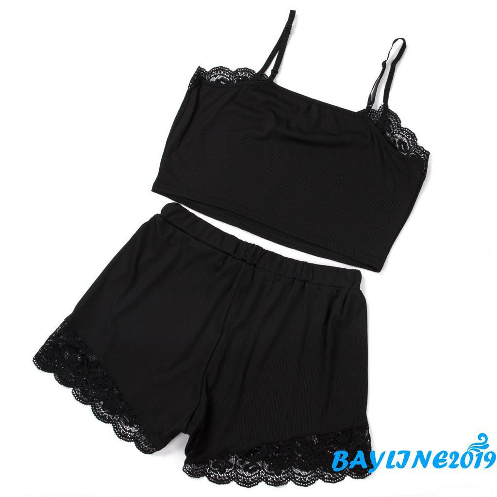 Set Đồ Ngủ Ngắn Màu Trơn Gợi Cảm Cho Nữ