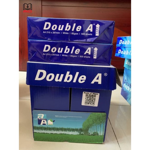 Giấy In A4 Double A Giá Rẻ 70gsm, 80gsm, giấy a4 double a - Thái Lan Chính Hãng (500 tờ) - GIAYINA4DOUBLEA - VPP