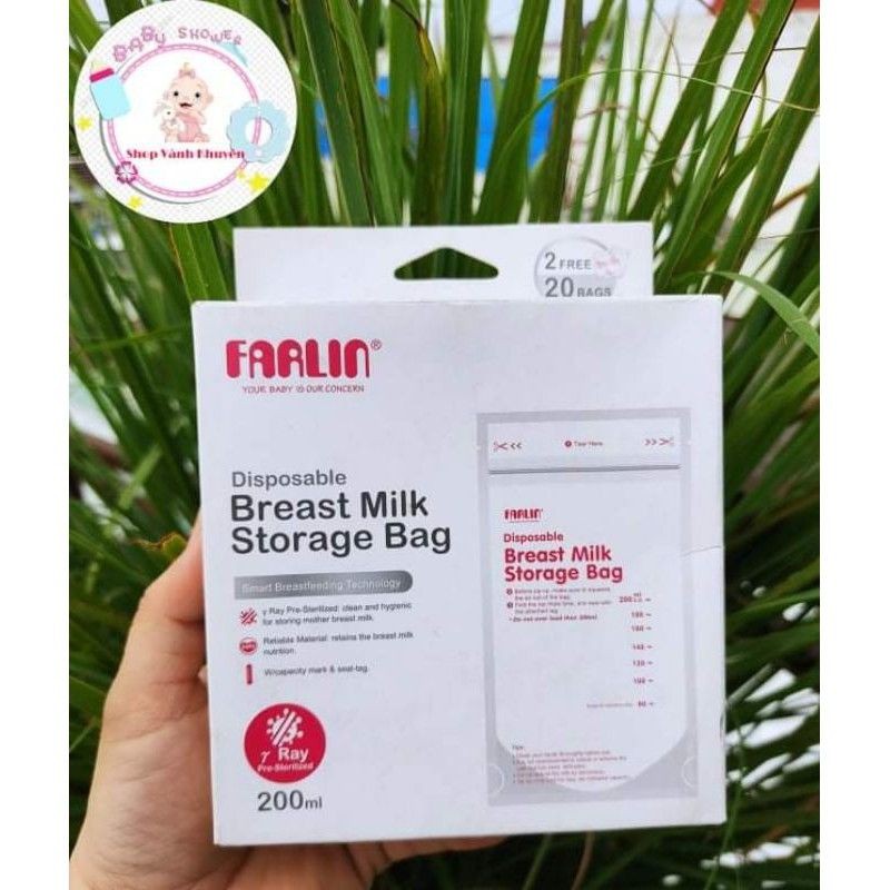 Túi trữ sữa Farlin loại 200ml không có BPA (hộp 22 túi)