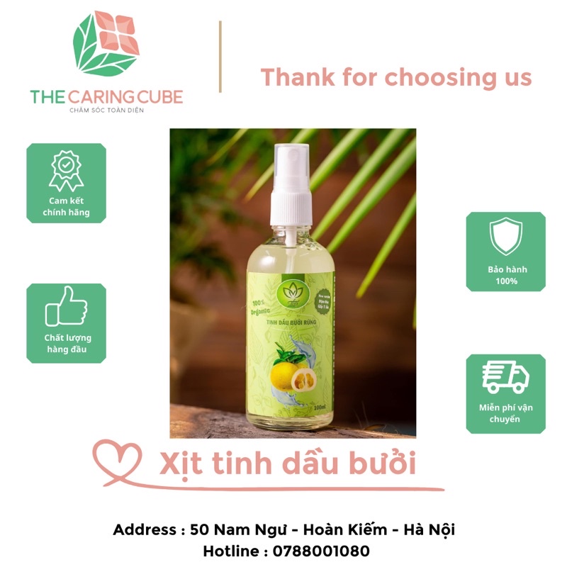 Tinh dầu bưởi mọc tóc Grapefruit essential Oil giúp mái tóc chắc khỏe 100ml - The Caring Cube