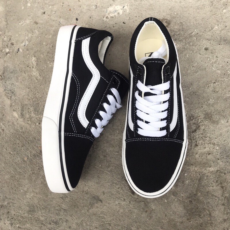 Giày thể thao nam nữ vans old skool đen trắng thời trang, giày giá rẻ mẫu mới,