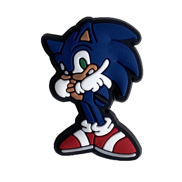Nút Gắn Dép Khóa Giày Jibbitz, Sticker Nhựa Mềm PVC Hình Sonic