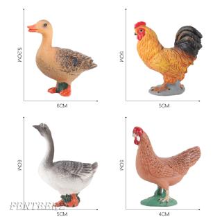 4pcs Poultry Farm Animal Model Solid Plastic Figures Statue Figurine Decoration