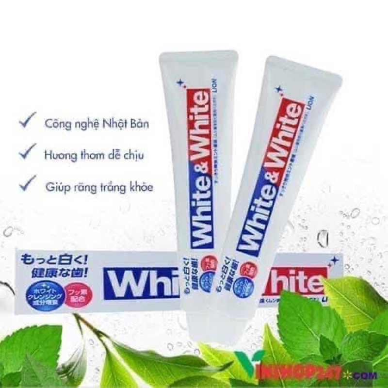 Kem đánh răng White and White Lion 150g Nhật Bản - Dành cho nướu nhạy cảm