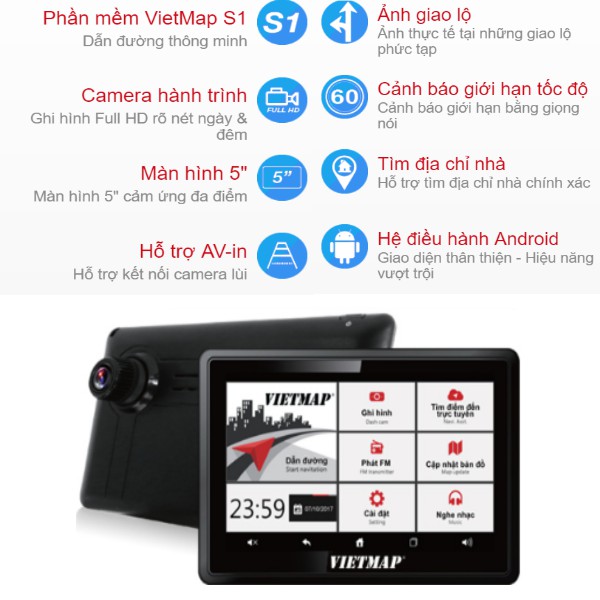 VietMap W810 - Camera Hành Trình Ô Tô Tích Hợp Màn Hình Dẫn Đường + Thẻ Nhớ Vietmap 32Gb | BigBuy360 - bigbuy360.vn