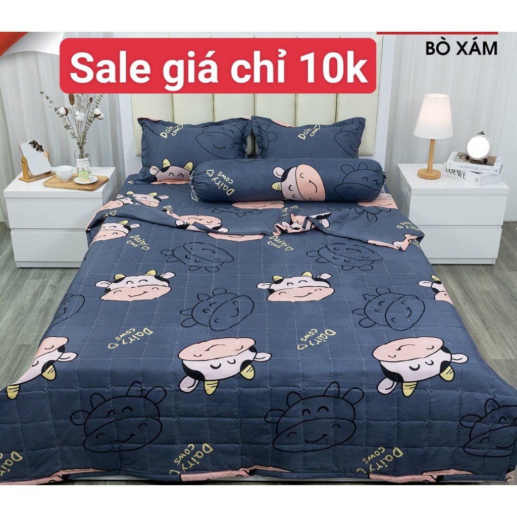 Ga trải giường cotton poly 1m8x2m,[chọn trên 50 mẫu hot]drap giường hàn quốc,được chọn mẫu-mẫu bò chuối