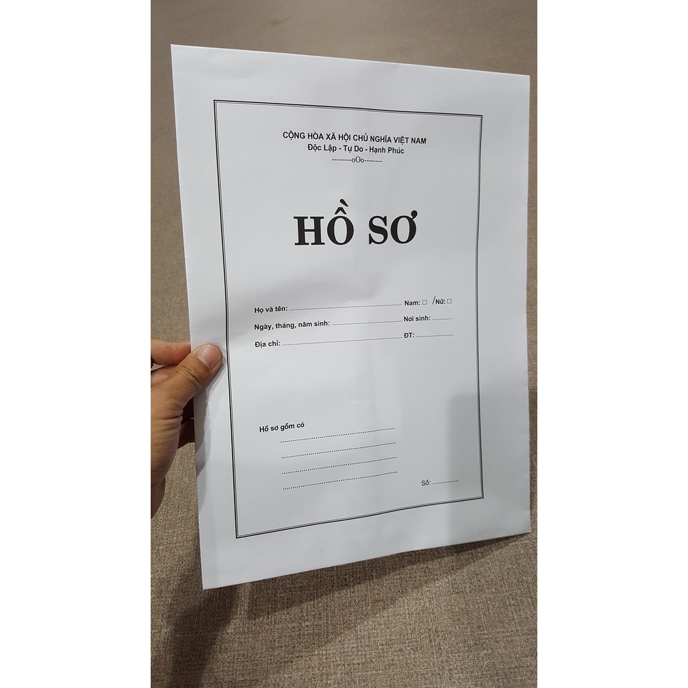 Bao Thư Hồ Sơ A4 Trắng