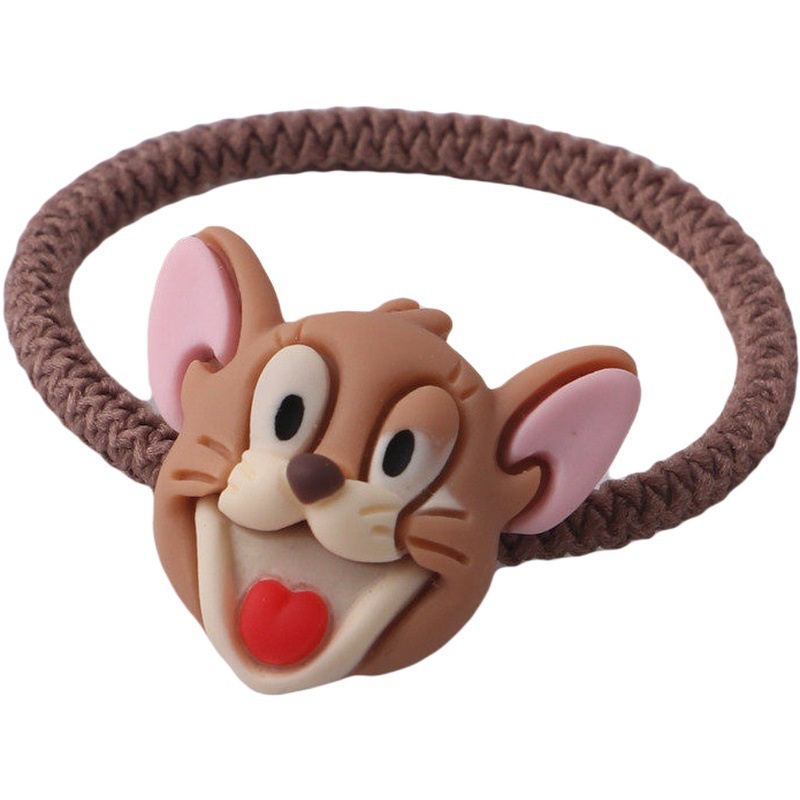 Set 2 dây cột tóc co giãn trang trí hình hoạt hình dễ thương cho bé gái