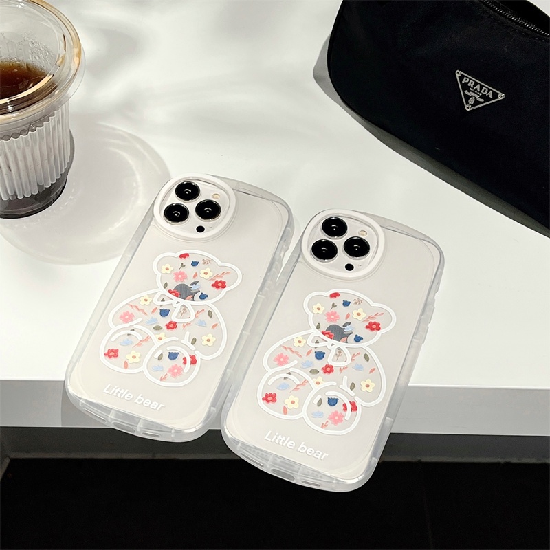 Ốp Điện Thoại Silicon Mềm Lỗ Tròn Màu Trơn Hình Gấu/Hoa Cho iPhone XS XR XMax 11 11pro 11 promax 12 12pro 12proMax 13 13Pro 13promax 2022