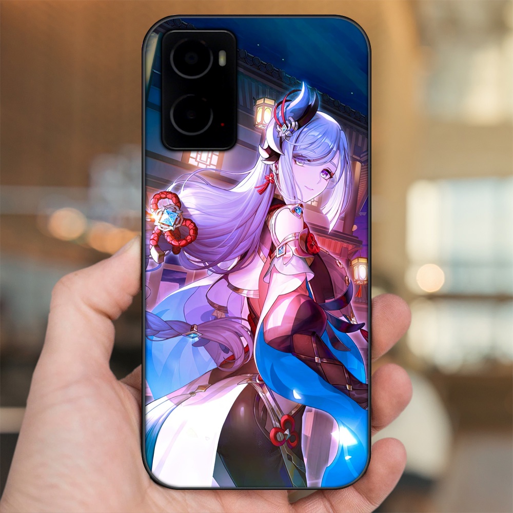 Ốp lưng Oppo A76 viền đen in hình Shenhe Genshin Impact