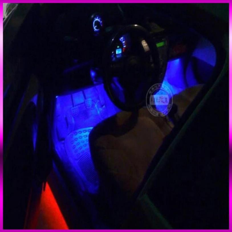Bộ combo 4 Đèn LED chiếu sáng trang trí gầm ghế, chân thắng, ô tô, xe hơi (xanh) 206138 [SKM]