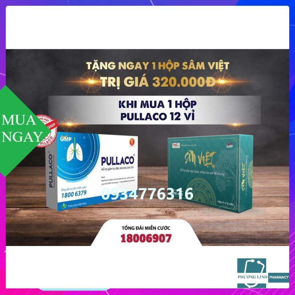 (Chính hãng ) Pullaco bổ phế giảm ho long đờm hộp 12 vỉ tặng ngay hộp sâm việt