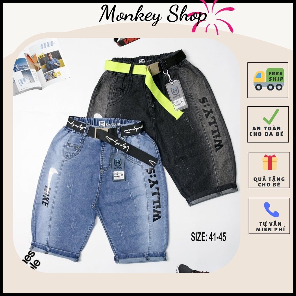 Quần jeans cho bé trai dáng ngố size đại từ 35-40kg, quần bò giấy Monkeyshop