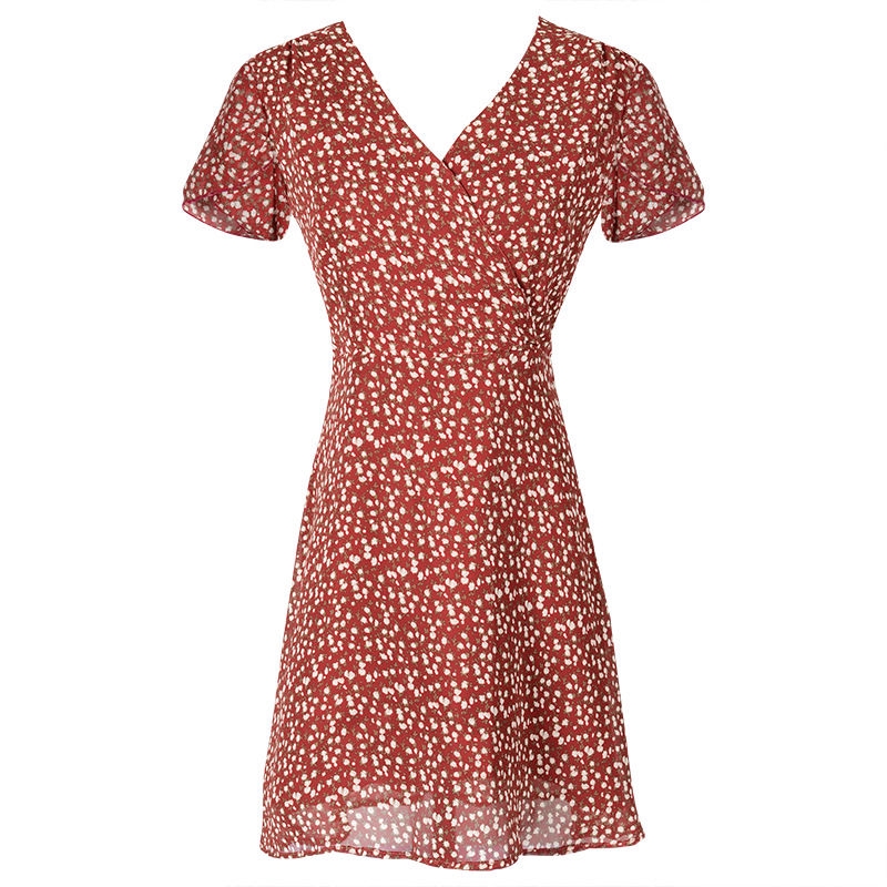 Đầm Hoa Ngắn Tay Cổ Chữ V Thời Trang Hàn Quốc Dành Cho Nữ | BigBuy360 - bigbuy360.vn