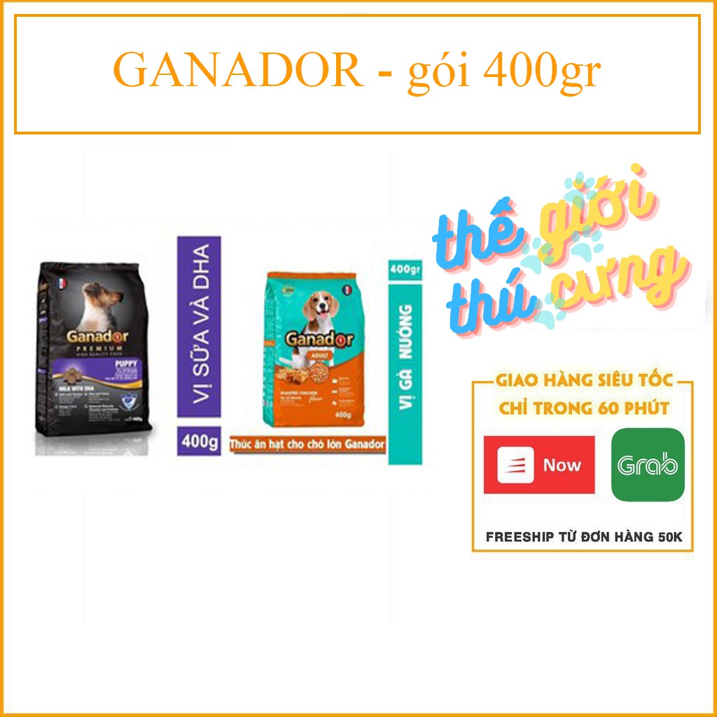 GANADOR - gói 400gr-Thức ăn chó dạng hạt cao cấp (dành cho mọi loại chó) đồ ăn khô cho cún