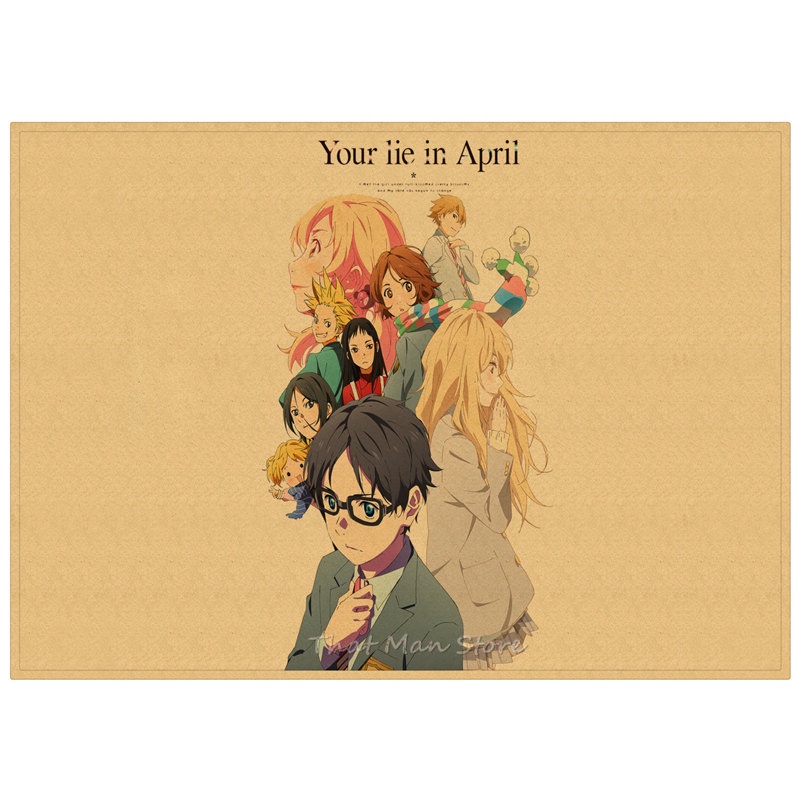 Poster dán tường in hình phim Your Lie in April 42*30CM | BigBuy360 - bigbuy360.vn