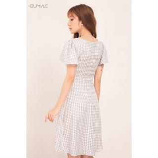 Đầm caro tay loe DA538 GUMAC