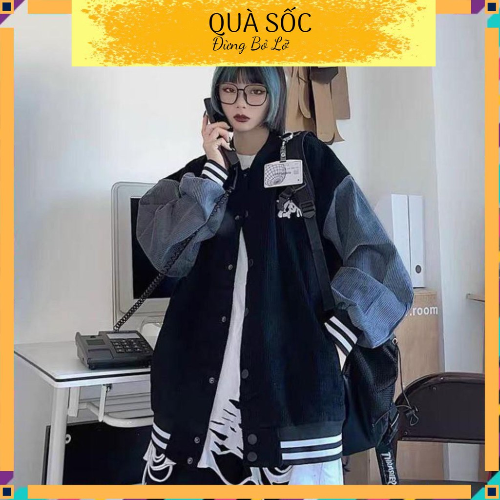 [Mặc Bao Đẹp] Áo Khoác Nhung Gân Bóng Chày, Bomber ZOMBIF Form Rộng Mẫu Mới Siêu Chất AH**