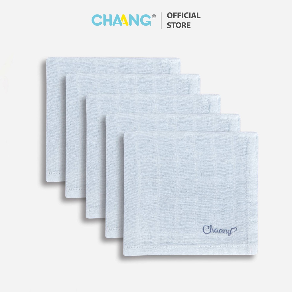 [CHAANG]Set 5 khăn sữa cho bé Chaang xanh da trời