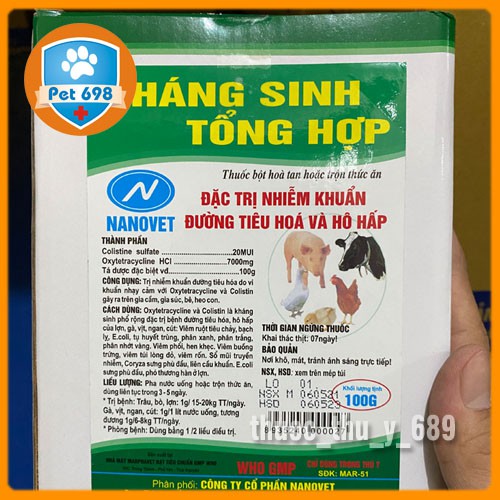 Hộp 10g x 50 gói Phòng bệnh tổng hợp cho chim cảnh, gà đá PET-698