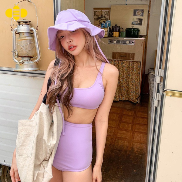 Bộ Đồ Bơi Hai Mảnh Màu Trơn Kiểu Dáng Gợi Cảm Cho Nữ