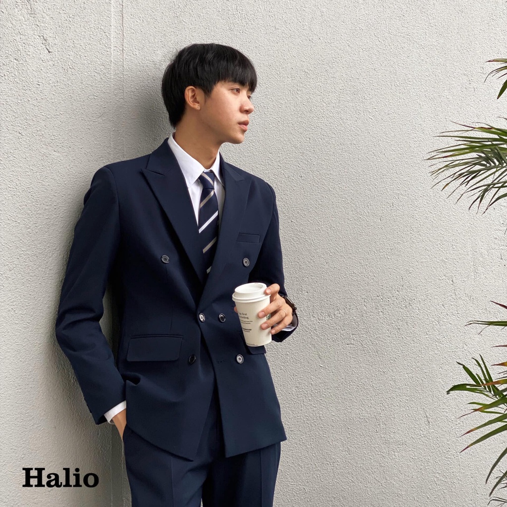 Vest Nam Hàn Quốc 6 Cúc màu đen, Áo Blazer Đen 2 lớp dày dặn