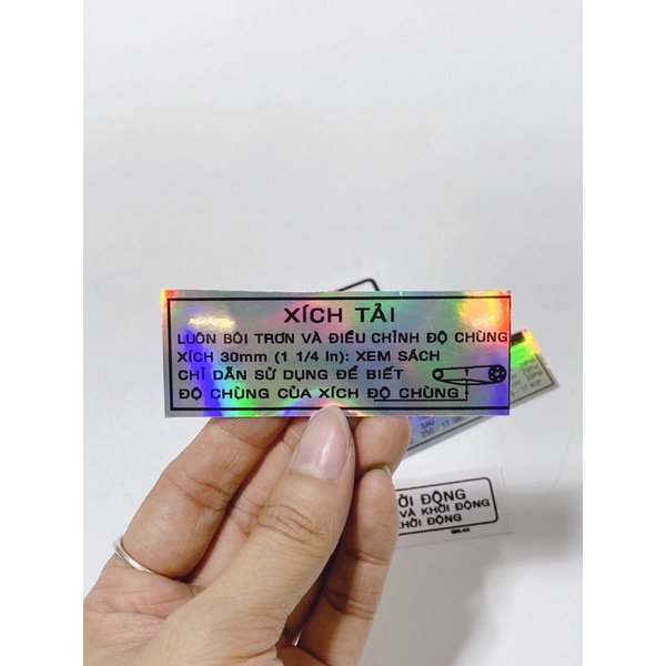 Tem thông số dành cho xe Honda Wave anpha