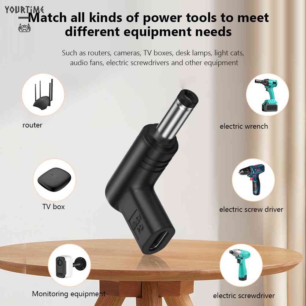 Đầu Nối Chuyển Đổi 19V PVC PD USB Type-C Female Sang DC Male Cho Quạt Mini