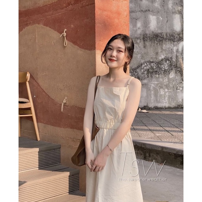 [Ảnh thật/Sẵn]Váy-đầm 2 dây thô chun eo có dây điều chỉnh | BigBuy360 - bigbuy360.vn