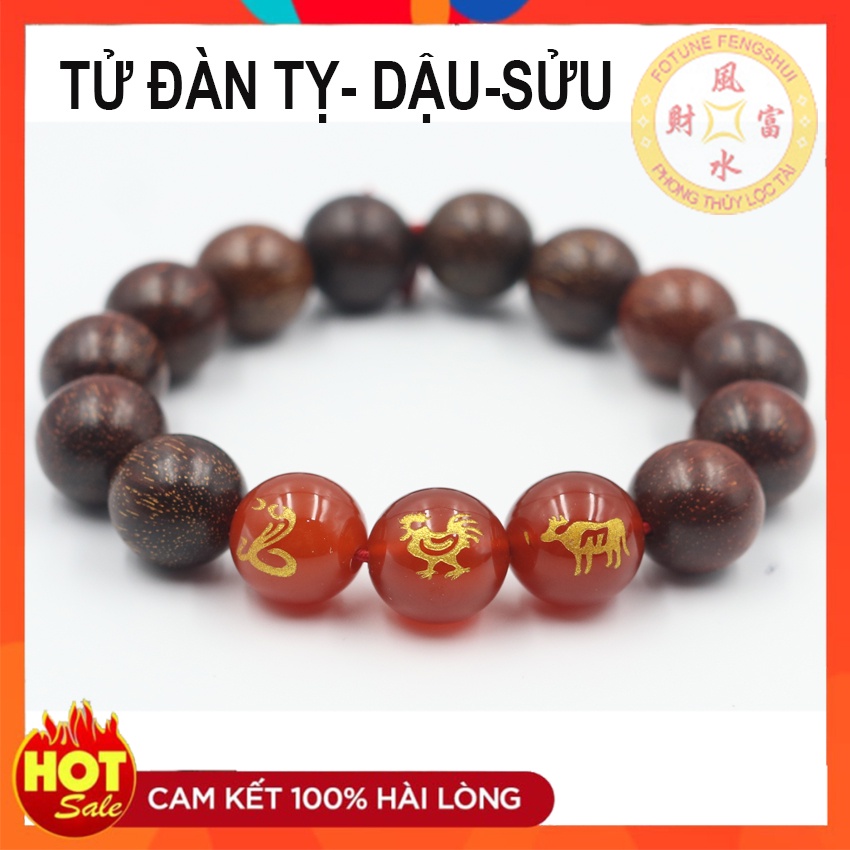 Vòng Tay tam hợp gỗ Tử đàn