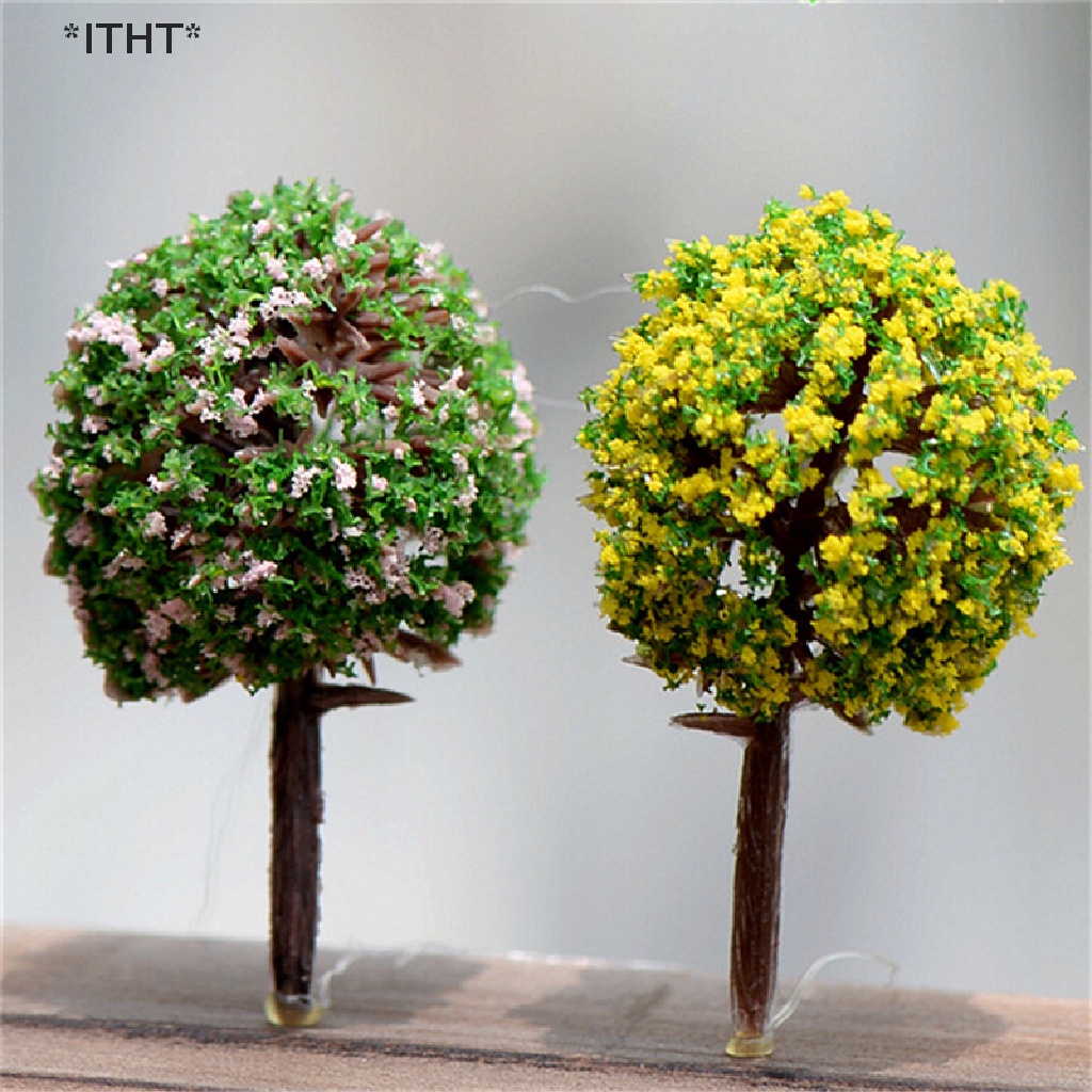 Bộ 5 Cây Hoa / Cây Giả Nhiều Màu Trang Trí Tiểu Cảnh