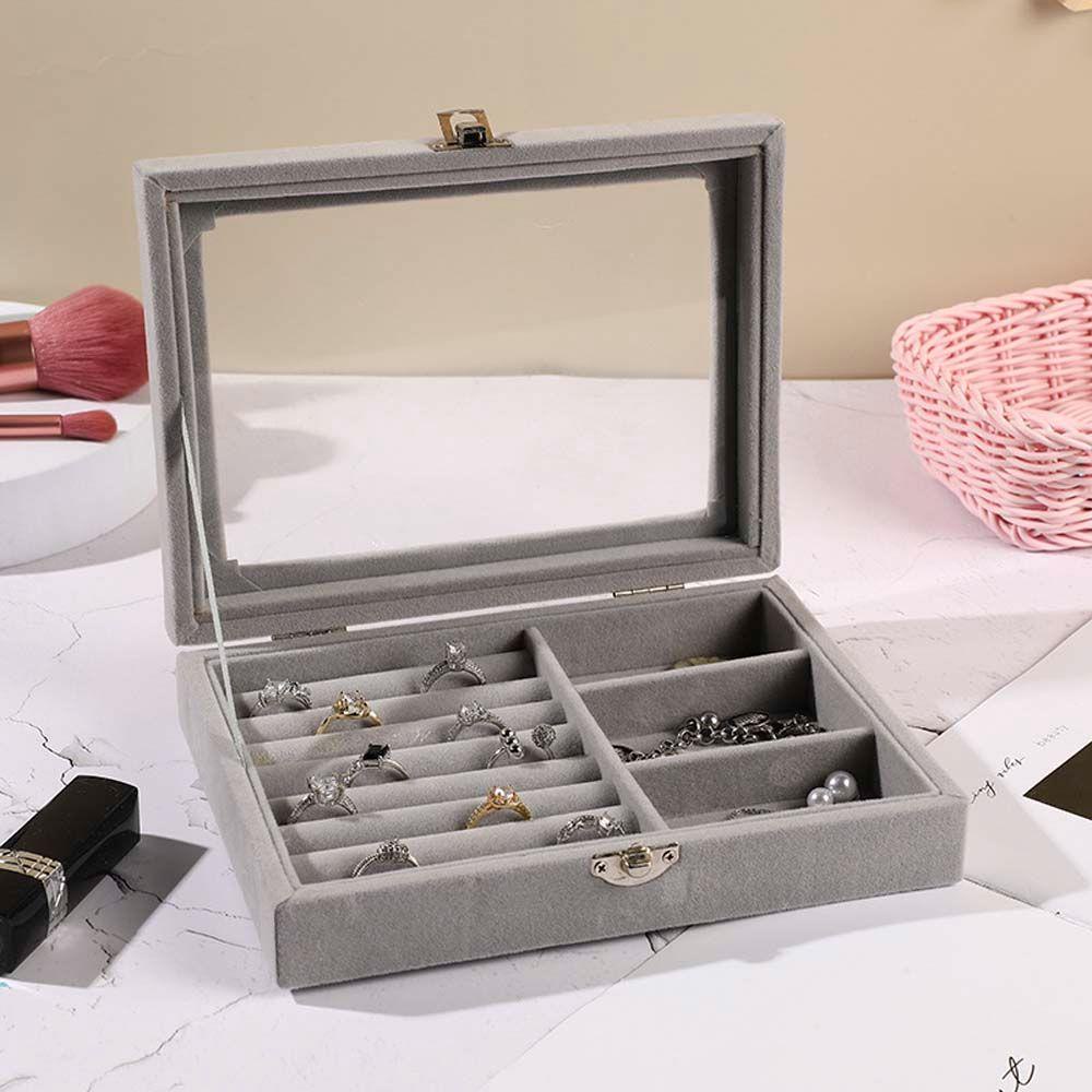 Hộp Đựng Trang Sức Có Nắp Kính Chống Bụi Tiện Dụng Ốp