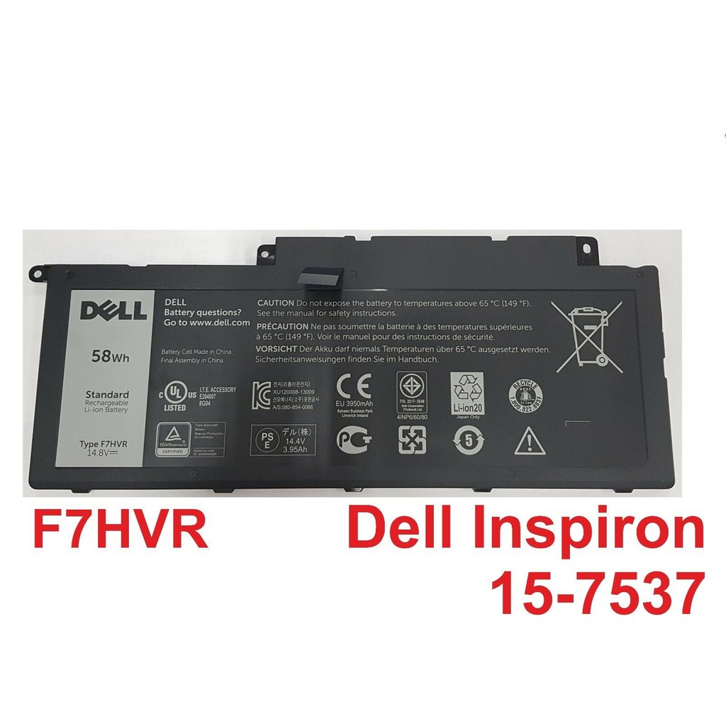 Pin Laptop ⚡️ DELL INSPIRON 15-7537 ⚡️ (ZIN 4 CELL) Dell Inspiron 15 7537 17 7737 F7HVR 062VNH G4YJM Cell dẹp