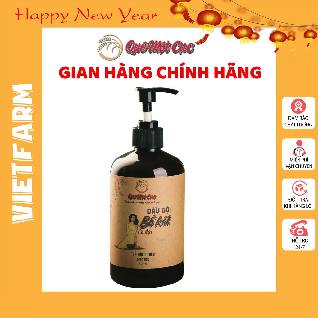 Dầu gội đầu Bồ Kết Cô Đặc hiệu Quê Một Cục No1 trị gàu,rụng (handmade)