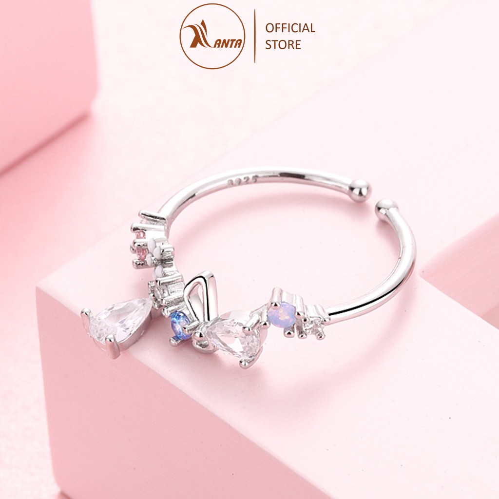 Nhẫn hoa, đính đá pha lê nhân tạo cá tính cho nữ ANTA Jewelry - ATJ7034