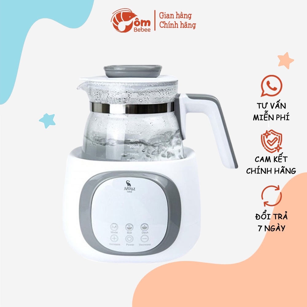 Bình đun nước pha sữa giữ nhiệt Moaz Bebe MB012 1 lít, Máy đun nước siêu tốc - Tôm bebee TB035