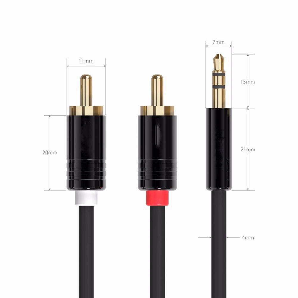 (Đang Bán) Bộ Chuyển Đổi Âm Thanh Từ Giắc 3.5mm Sang 2 Rca 3.5mm Dài 1m