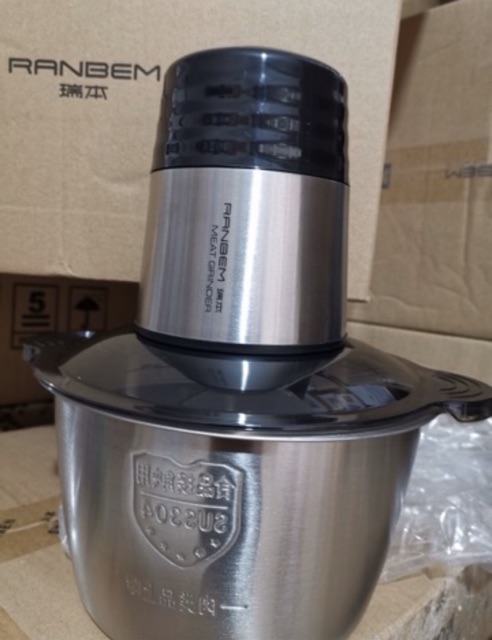 Máy xay thịt ,thực phẩm đa năng RANBEM 224 inox dung tích 2 lít 300w