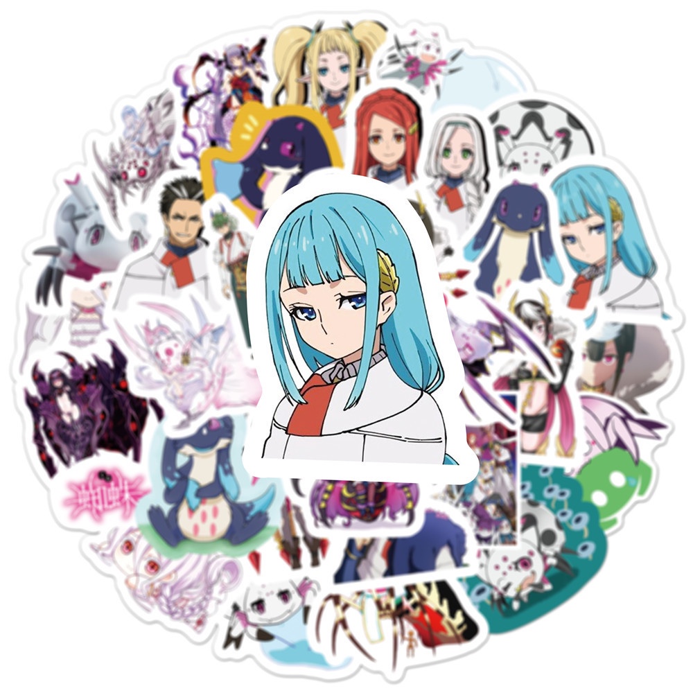 Set 50 miếng dán PVC phong cách phim So I 'M A Spider So What xinh xắn dùng trang trí