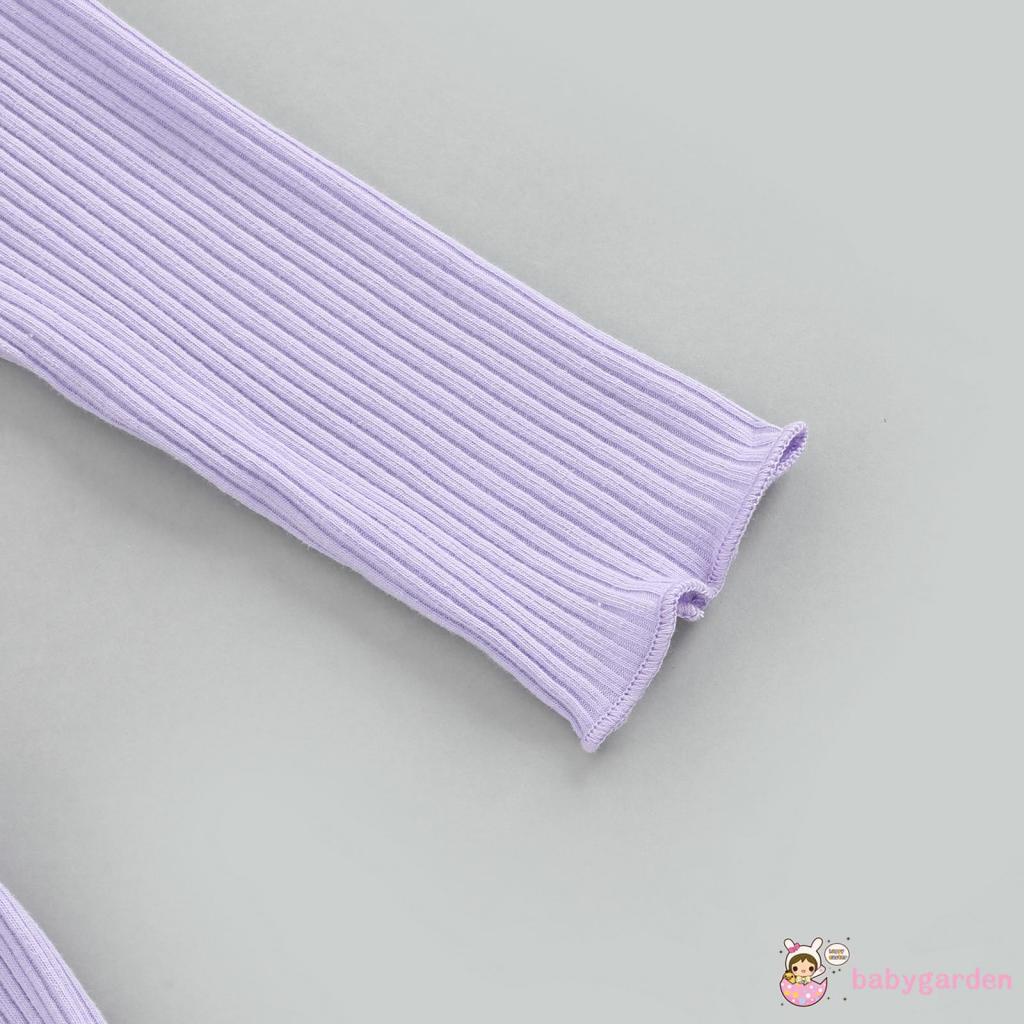 Set Đồ 2 Món Gồm Áo Cổ Thuyền Tay Dài Gân In Chữ + Quần Dài Eo Cao Xếp Ly Cho Bé Gái 2-7 Tuổi