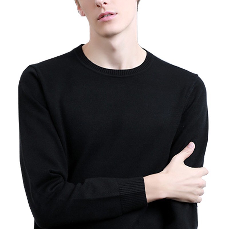 Áo len nam cổ tròn