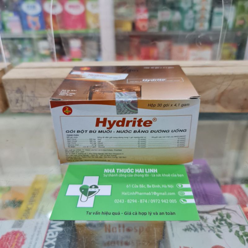 Gói bột pha bù nước điện giải Hydrite ⚡ Tặng quà ⚡ Hộp 30 gói x 4,1g Bổ sung cho người tiêu chảy cấp, nôn mửa
