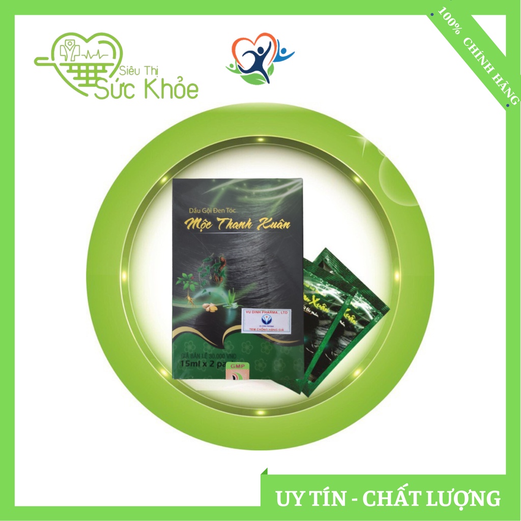 Mộc Thanh Xuân, Dầu gội đen tóc, Giúp đen tóc đẹp da không hại da đầu giúp tóc đen tự nhiên, khỏe và mềm mượt chắc khỏe