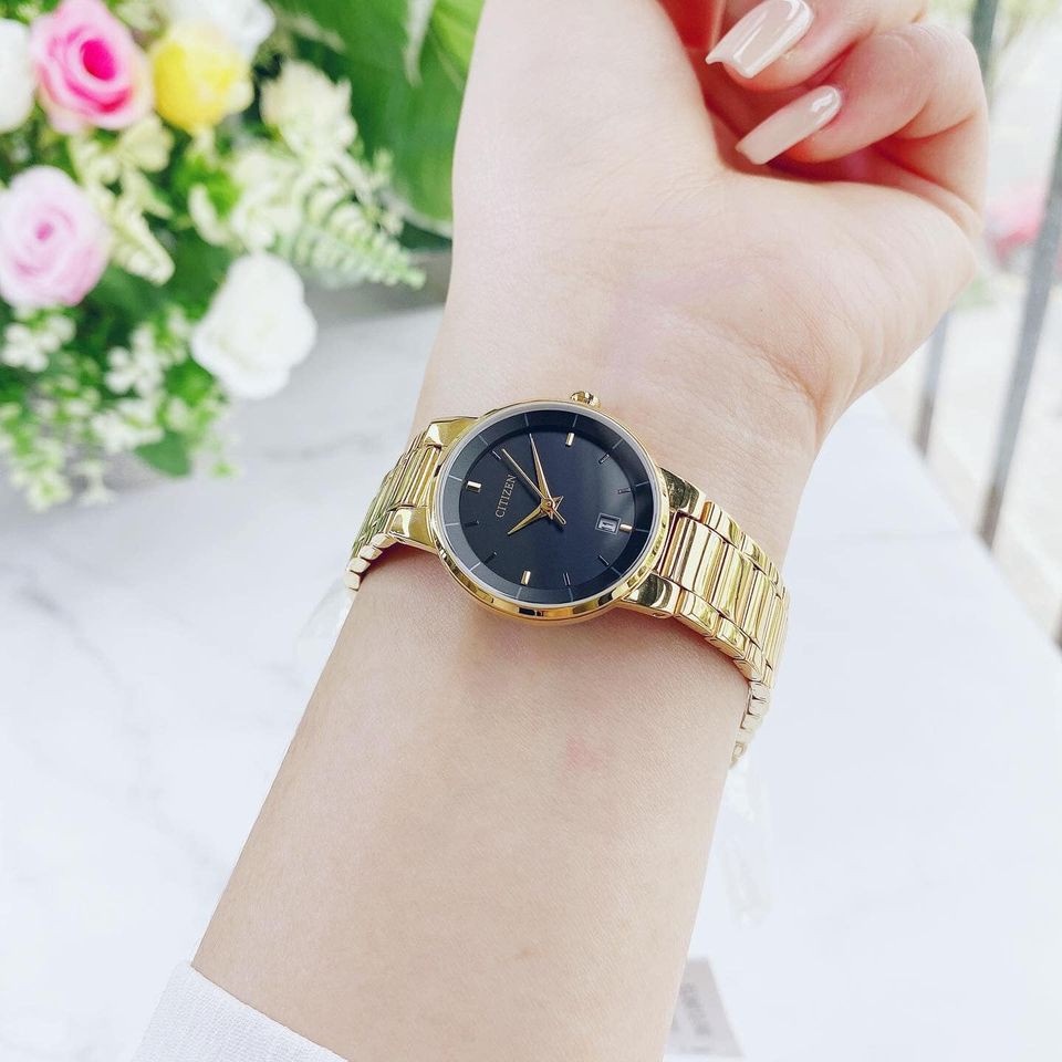 Đồng hồ đôi nam nữ dây thép Citizen BI5012 53E và EU6012 58E