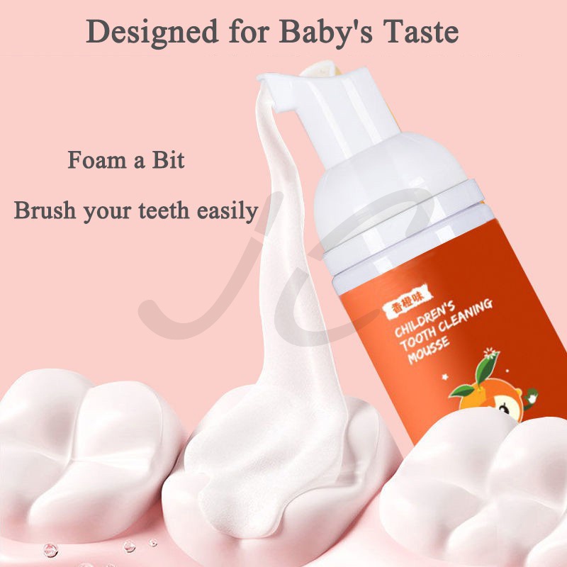 [Hàng mới về] Kem đánh răng dạng bọt không chứa chất độc hại an toàn tiện dụng cho bé từ 2-12 tuổi