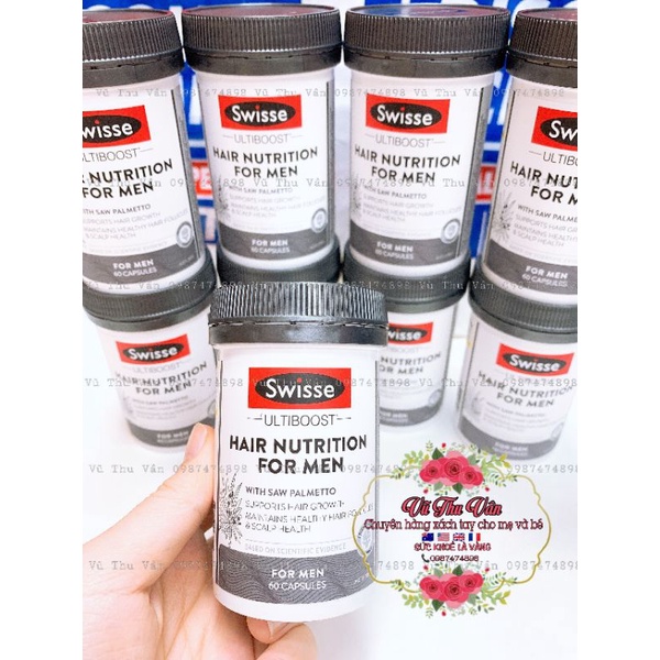 SWISSE HAIR NUTRITION FOR MEN - viên uống mọc tóc cho nam