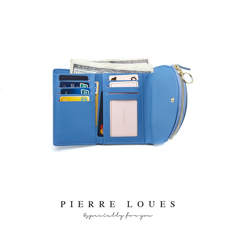 Ví Cầm Tay Pierre Loues Da Pu Cỡ Nhỏ Đựng Thẻ Thời Trang Cho Nữ