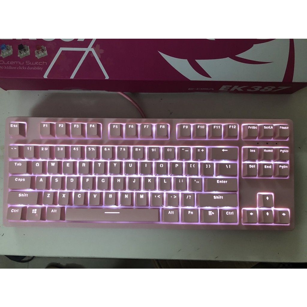 Bàn phím cơ TKL E-DRA EK387 Phiên Bản màu Trắng và Hồng - Led 1 màu - Blue/Brown/Red Sw - BH chính hãng 24 tháng | BigBuy360 - bigbuy360.vn