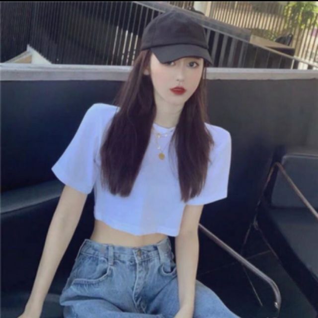 Set quần bò ống rộng kèm áo croptop tay lỡ TTPM136