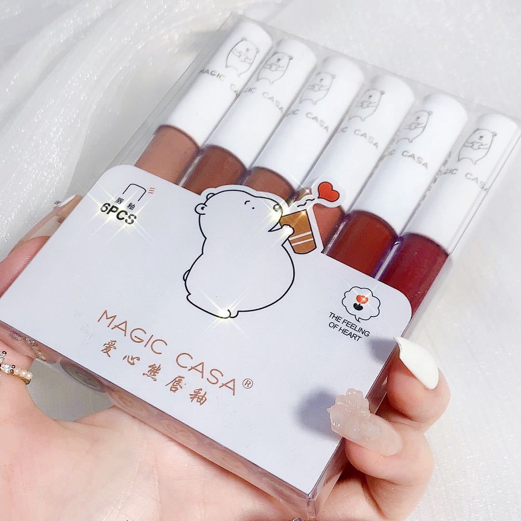 Set Son Môi Chất Nhung Lì Chống Thấm Nước Không Phai Màu